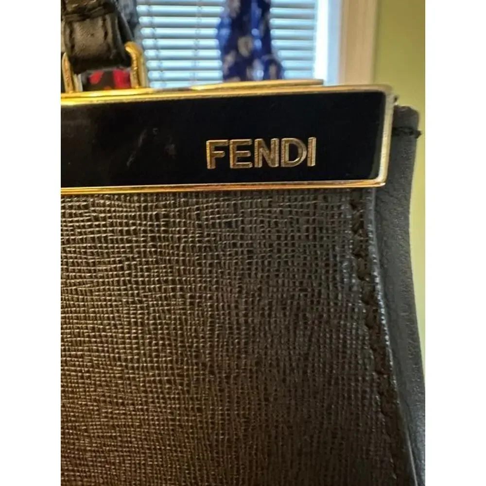 Fendi 3 Trois Jours Tote Black Leather Large VGUC